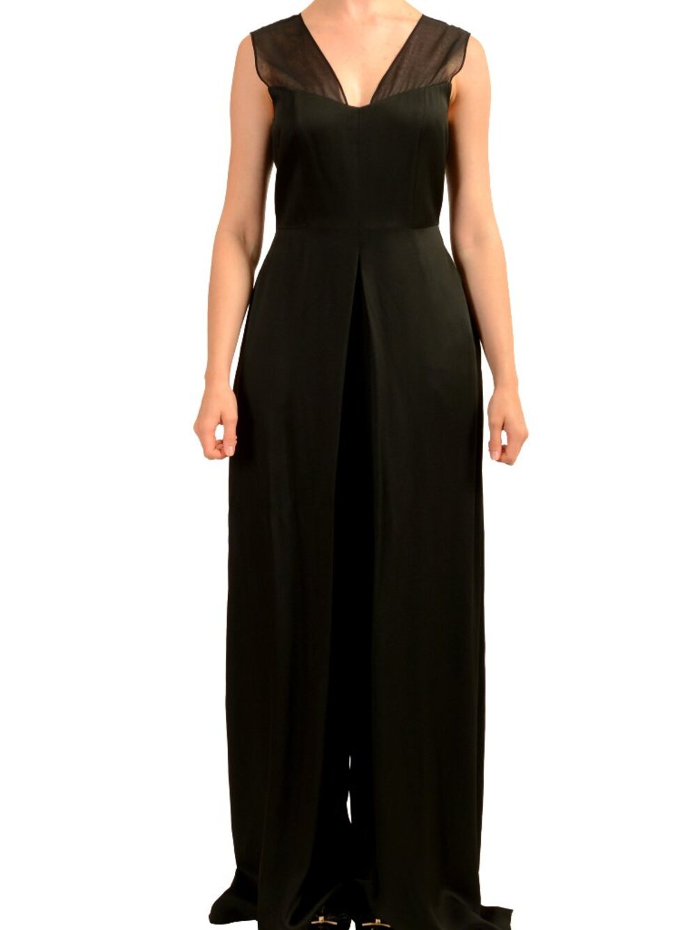 Hugo Boss Women's "Dozera" Black Sleeveless Wide Leg Romper Jumpsuit US 8 IT 44